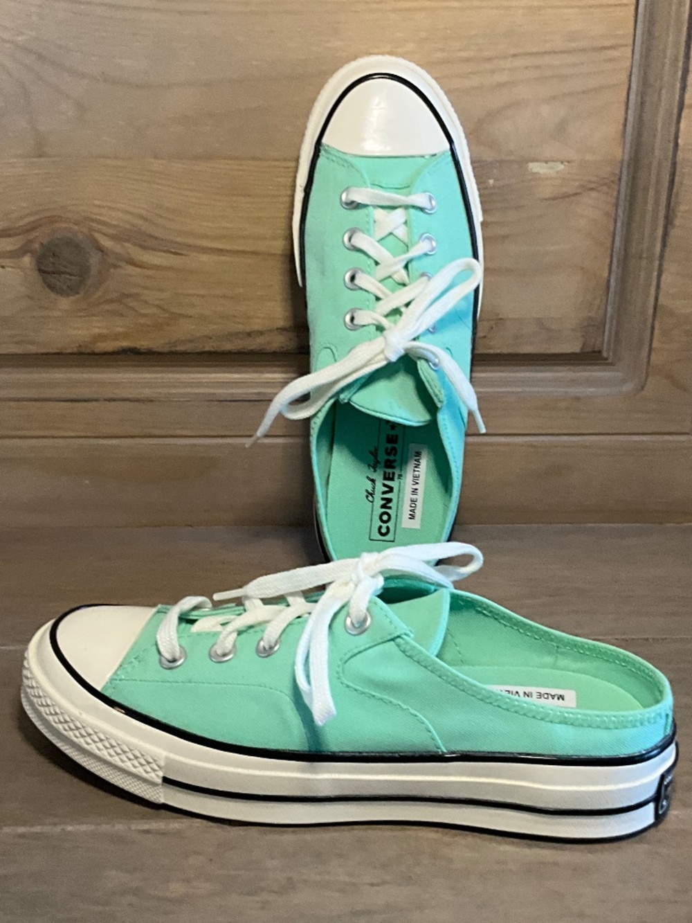 Converse Chuck Taylor Slip On W8/M6/UK6 Mint Green Canvas Low Top Never Worn